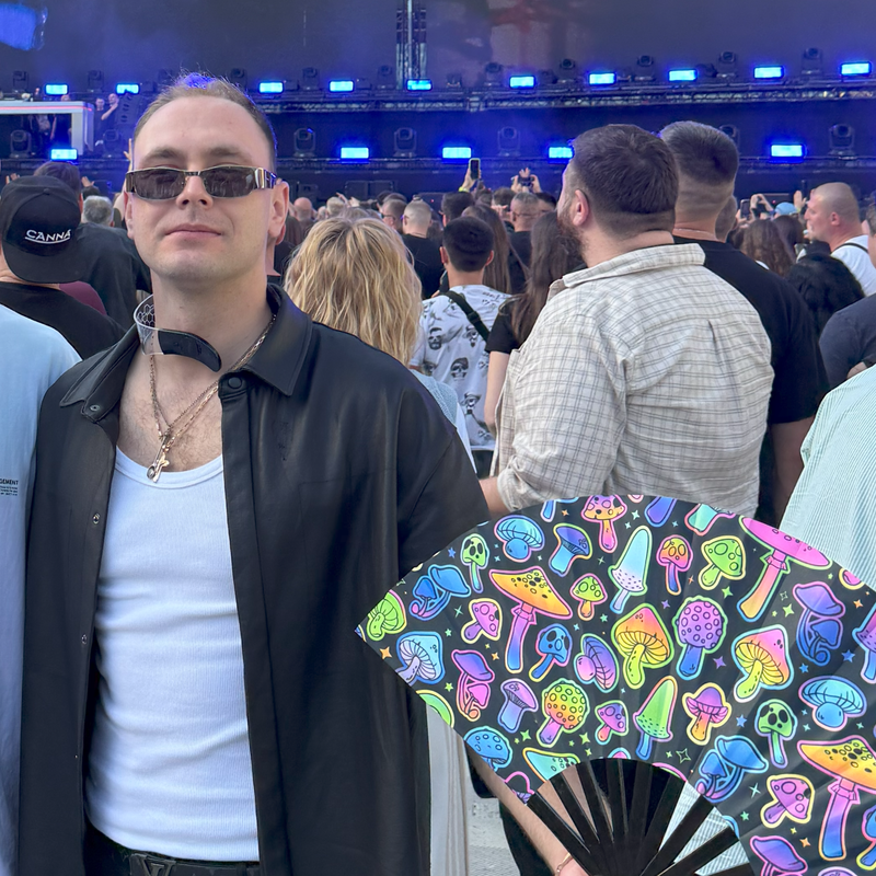 UV Hand Fan MUSHROOMS