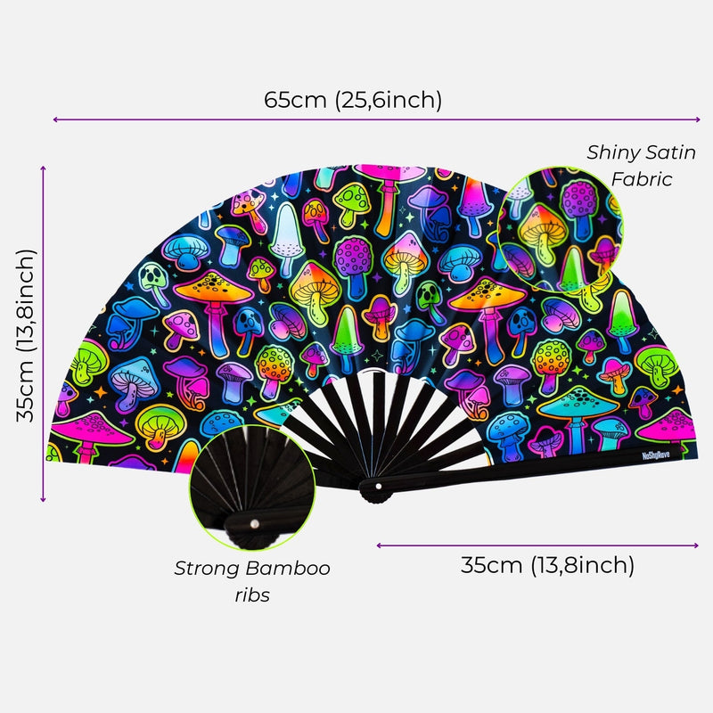 UV Hand Fan MUSHROOMS