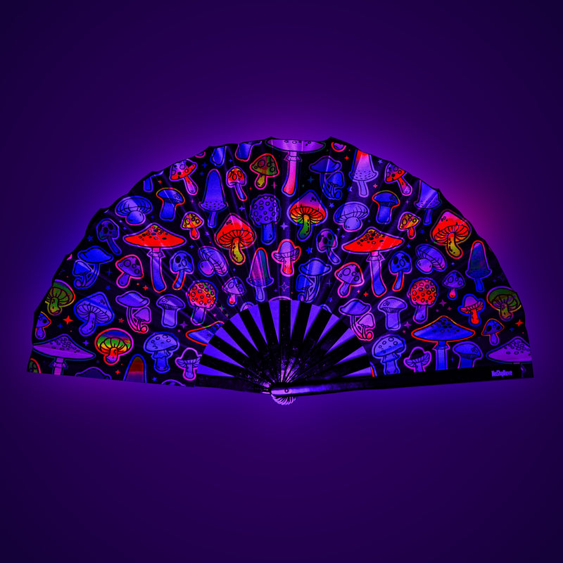 UV Hand Fan MUSHROOMS